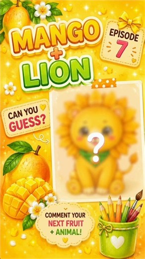 Meet Mango Lion! 🥭 Kawaii Fruit Animals Ep. 7 #Shorts #CuteArt #viral
