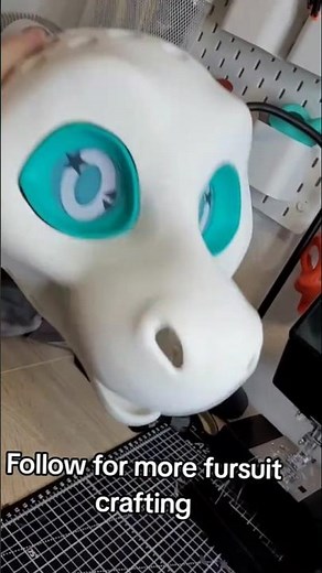Attach eyes to fursuit head base #furry #fursuitmaker