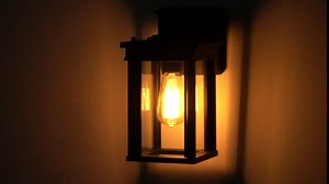 zeyu Outdoor Porch Light, Exterior Wall Sconce Lantern for Hallway Patio, Black Finish with Clear Glass Shade, 02A30W BK