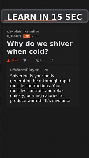 Why do we shiver when cold? #science