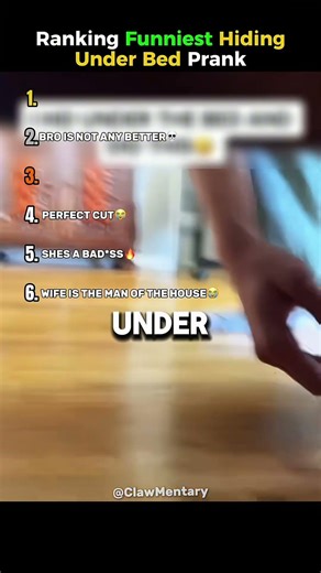 Ranking Funniest Hiding Under Bed Prank😭🙏