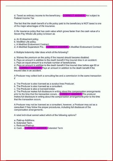 Indiana Life Insurance Exam Latest Update Actual Exam 200 Qu video