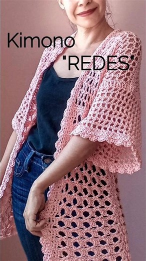 Crochet an easy and cute openwork kimono! #crochet #crochettutorial