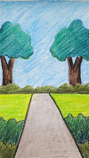 Oil Pastel Drawing step by step | #shorts #shortsfeed