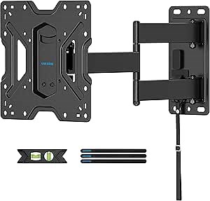 Locking RV TV Mount for Camper, Fits Most 24 27 32 43 inch TVs, Full Motion Unique One Step Lock RV TV Wall Mount with Swivel, Tilt, Pull Cord Lock, Max VESA 200x200mm, up to 44LBS