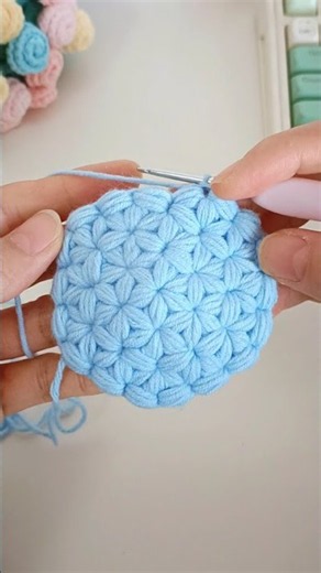 Super Easy Crochet Coaster #crochet #knitting #asmr #diy