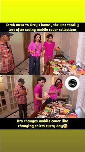 Farah Khan was astonished by Orry's vast collection of mobile covers during a recent visit. His