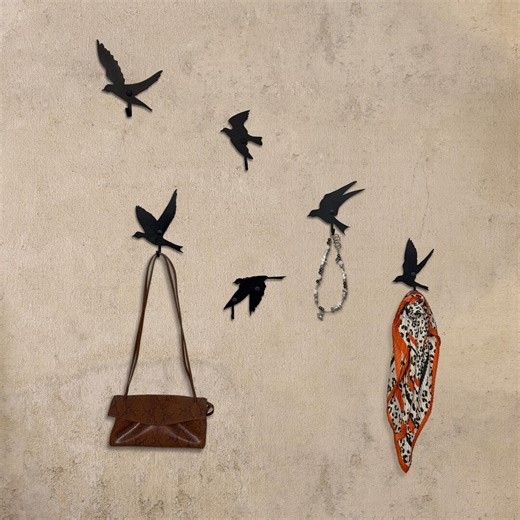 Birds Metal Wall Hanger, Decorative Entryway Coat Rack , Wall Mount Key Hooks - Etsy