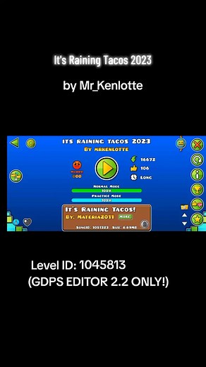It's Raining Tacos - Geometry Dash Level ID