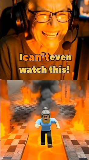 Grandma Gamer Survives the Ultimate Lava Run #roblox #robloxlavarun ##shorts