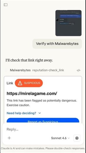 Meet your new scam-fighting sidekick. Malwarebytes is now available in Claude.
