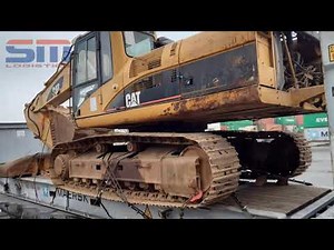 Shipping Caterpillar Excavator CAT330C by container 40 Flat Rack