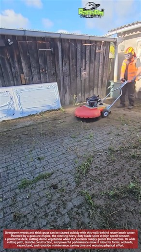 This Walk-Behind Weed Brush Cutter Clears Overgrown Ground Fast!