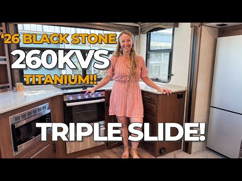 New!! ‘26 Black Stone 260KVS Triple Slide Luxury Trailer! 4 Seasons, Off Grid, & Off Road Capable!