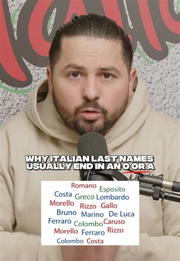Italian last names were shaped by language and structure long before surnames were formalized. The endings come from how families were identified through grammar, region, and lineage. Once you understand how names were formed, the patterns start to make a lot more sense #fyp #italian #italianamerican