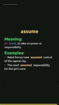 Assume Meaning | Assume Definition | Pronunciation & Examples | Verb