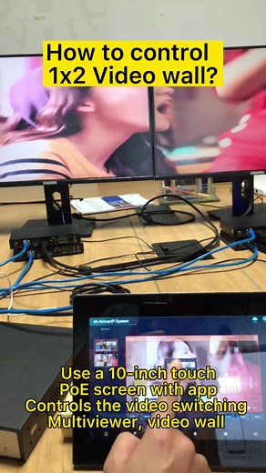 New AV over IP system with 10-inch touch POE screen control, video wall, matrix and multiview #AVoverIP #POEScreen #Matrix