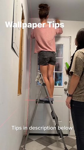 If I can wallpaper, you can wallpaper. I was TERRIFIED the first time I hung wallpaper by myself! I was afraid of messing up, and I did mess up. We learn by making mistakes. So if you want wallpaper but you’re on the fence, grab a friend and just do it. You’ll figure it out. You won’t do any damage that can’t be fixed. The other day, my sister came over to help me hang paper in my laundry room, and here are my 7 tips for hanging wallpaper based on my experience: 1. Start from your most noticeabl
