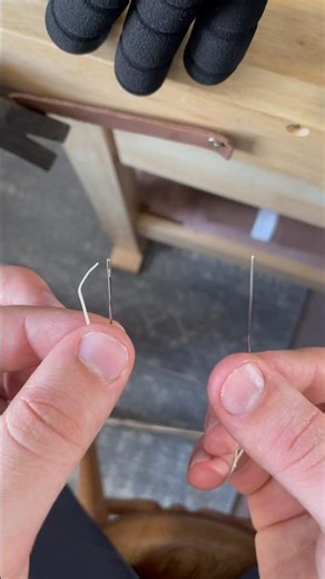 How to thread a needle for saddle stitching