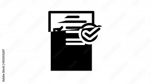 check list compliance line icon animation