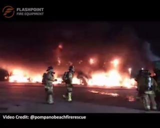 11 reactions | Multiple trucks on fire make for a long night and some...