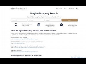 Maryland Property Records (Search Real Estate Records By Name and Address Online).