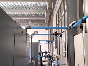 空压机系统的气路安装用蓝色#铝合金管道 节能#节能环保 又美观大方！#阿特拉斯空压机案例 欢迎大家围观指导！