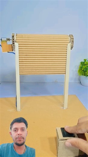 Cardboard Electric Roller Door Working Model | School Project #diy #shortvideo #dcmotor #ytshorts
