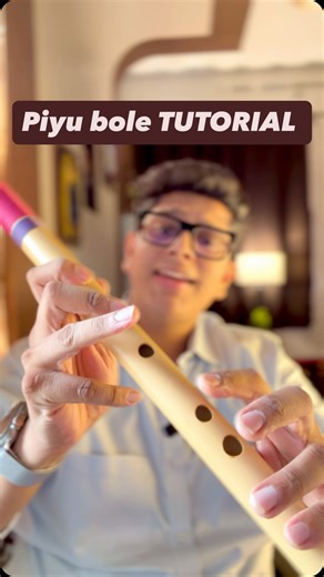 Shreyan Chavan | Flute music🪈 on Instagram: "Piyu bole FLUTE TUTORIAL 🪈 Basuri lesson notes notation"