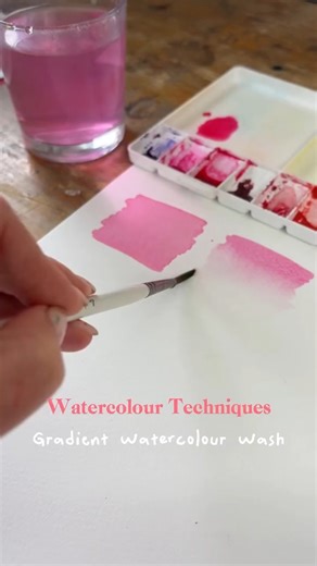 6.2K views · 79 reactions | How to paint a gradient watercolour wash ️ In part 2 of my techniques tutorials on different watercolour washes we’re learning how to paint a gradient wash, which is when the colour fades to clear. Follow my page for more watercolour tips and make sure to come back next week for the final tutorial on washes! | De Winton Paper co | Facebook