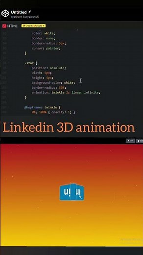 “LinkedIn Logo 3D Spin Animation | html,JavaScript Magic! 🔥💼” #html #linkedin #javascript