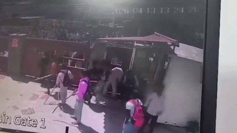 Caught on CCTV: Striking workers break Noida IT firm's gate, go on rampage