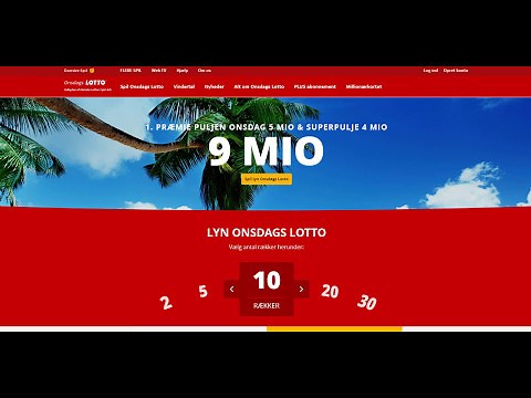 Lottotal - Sådan spiller du onsdags lotto på Danske Spil