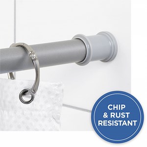 Mainstays Adjustable Tension Shower Curtain Rod, 44” - 72", No Drilling, Satin Nickel