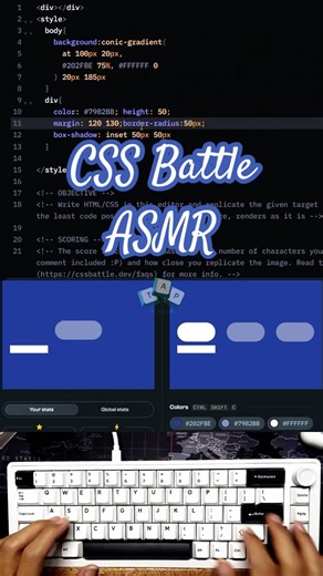 ASMR CSS-Battle December 10th 2025 #programming #cssbattle #asmr #shorts