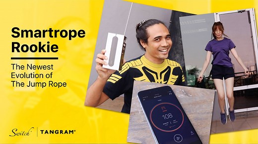 SKIPPING HAS NEVER BEEN THE SAAAAAAMMEEEE! Tangram Factory's Smart Rope ROOKIE jump rope helps make your cardio workout even more effective with connected magnetic sensors that count your jumps and then display the results via the SmartRope app on your iPhone, iPad, or Apple Watch. Shop in store or online: http://ow.ly/uz8O50x8ld6 | Switch