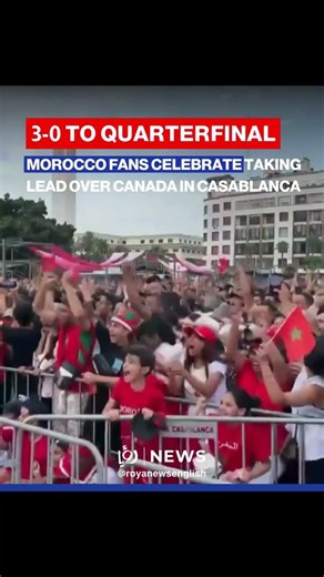 Morocco fans celebrate taking lead over Canada in Casablanca