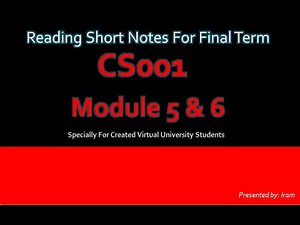 CS001 Module 5 & 6 short lectures | short notes | Computer Proficiency License |#vu