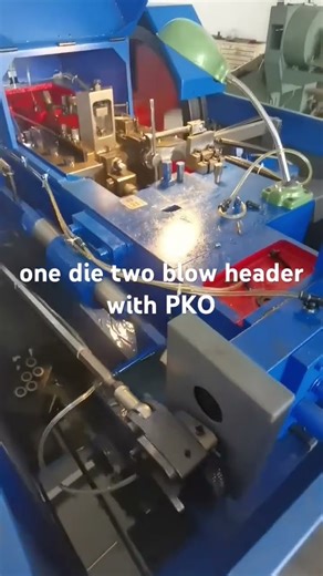 High speed one die two blow heading machine header with PKO