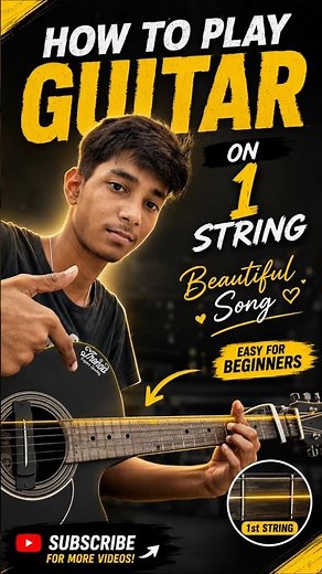 🎸 ONLY 1 String... Beautiful Song! 😍#guitarcover #guitartutorials