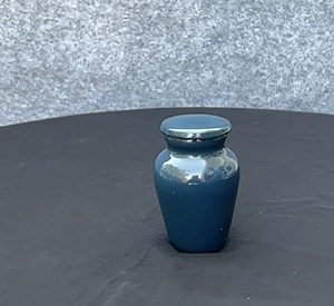 eSplanade Mini-Urnen-Andenken-Gedenkgefäß aus Metall | Kleine Urne für die Bestattung der Bestattungsasche | Mond mit Bäumen Bedruckte Andenken | Dunkelblau – 3 Zoll (Dunkelblau)