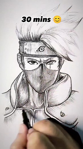 Step-by-Step Kakashi Drawing Tutorial | Easy Anime Art for Beginners