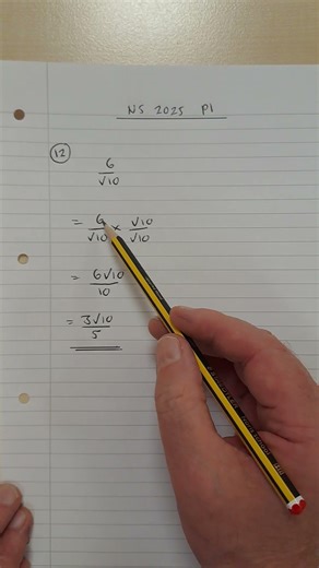 Mr Lees SQA Narional 5 Mathematics 2025 P1 Q12