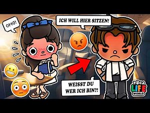 ✈️☁️ LINA & THE RICH SNOB IN THE PLANE ✈️ First Class Chaos & Love 😜 Toca Boca Story