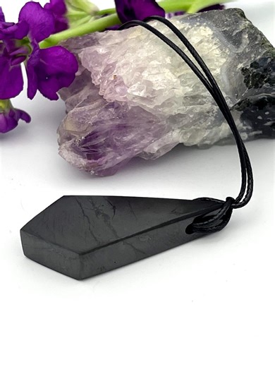 Authentic Shungite Pendant Necklace, EMF Protection Jewelry - Etsy