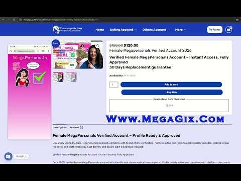 Female Male Megapersonals Verified Account 2026 | Buy New Update 2026 account | Megagix.com