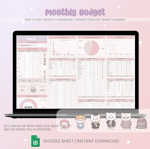 Monthly Budget Planner: Google Sheets Template (digital Download) - Etsy