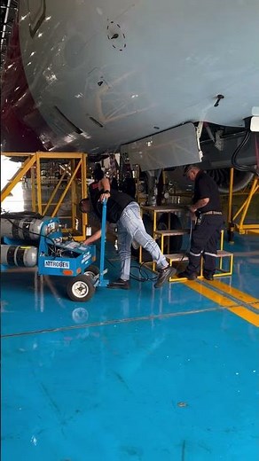 Aircraft Nose Landing Gear Nitrogen Charging ✈️ Critical Maintenance You Never See!