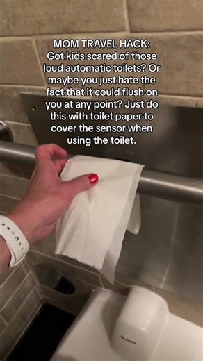Automatic Toilet Flush Hack: Use Toilet Paper to Cover the Sensor #autoflush #kids #disney