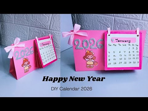 How to Make a 2026 Desk Calendar/ Easy DIY Calendar Tutorial/ Happy New Year Craft Idea/ Paper Craft